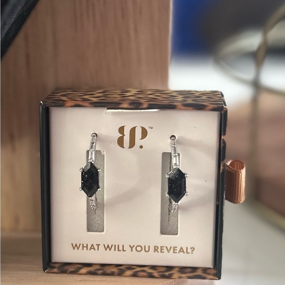 UNTAMED Silver and Black Hoop Earrings by BP